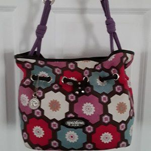 SPARTINA 449  RED BLUE PURPLE FLORAL SHOULDER BAG